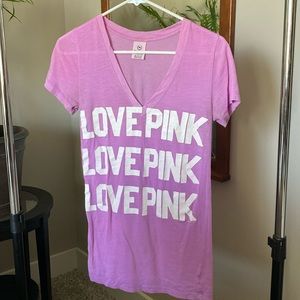 Victoria’s Secret PINK V-Neck T-Shirt, Neon Purple